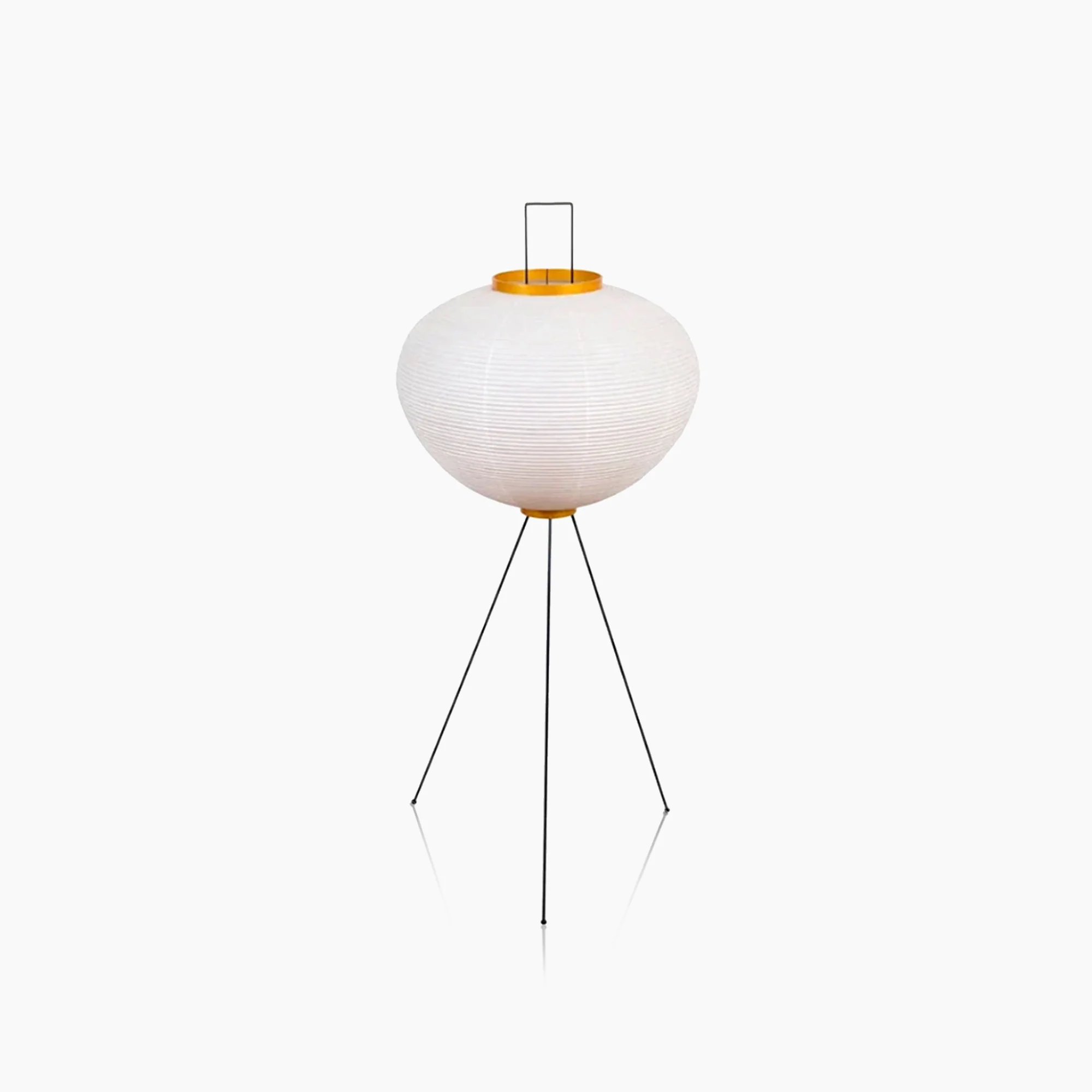 Japanese Wabi-Sabi Style Rice Paper Round Floor Lantern Lamp
